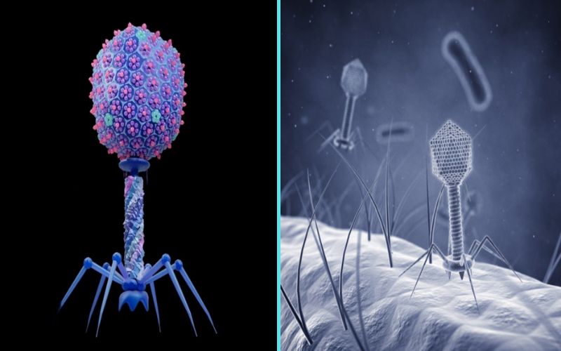 Difference Between T4 and Lambda Phage