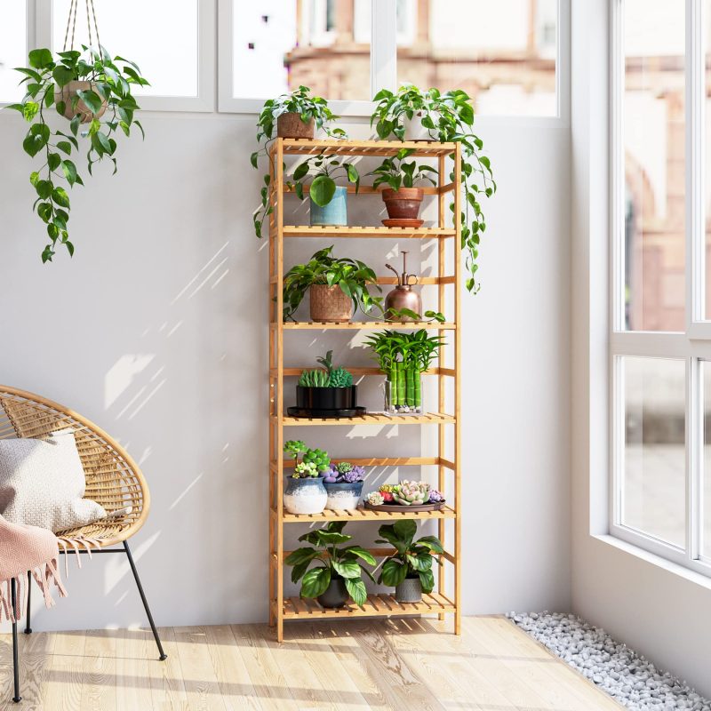 37 Creative Eco-Minimalist Bamboo Plant Shelving Ideas