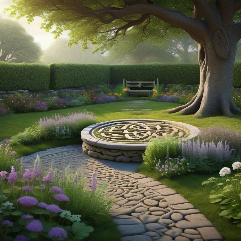Enchanting Celtic Spiral Stone Plant Styling Ideas
