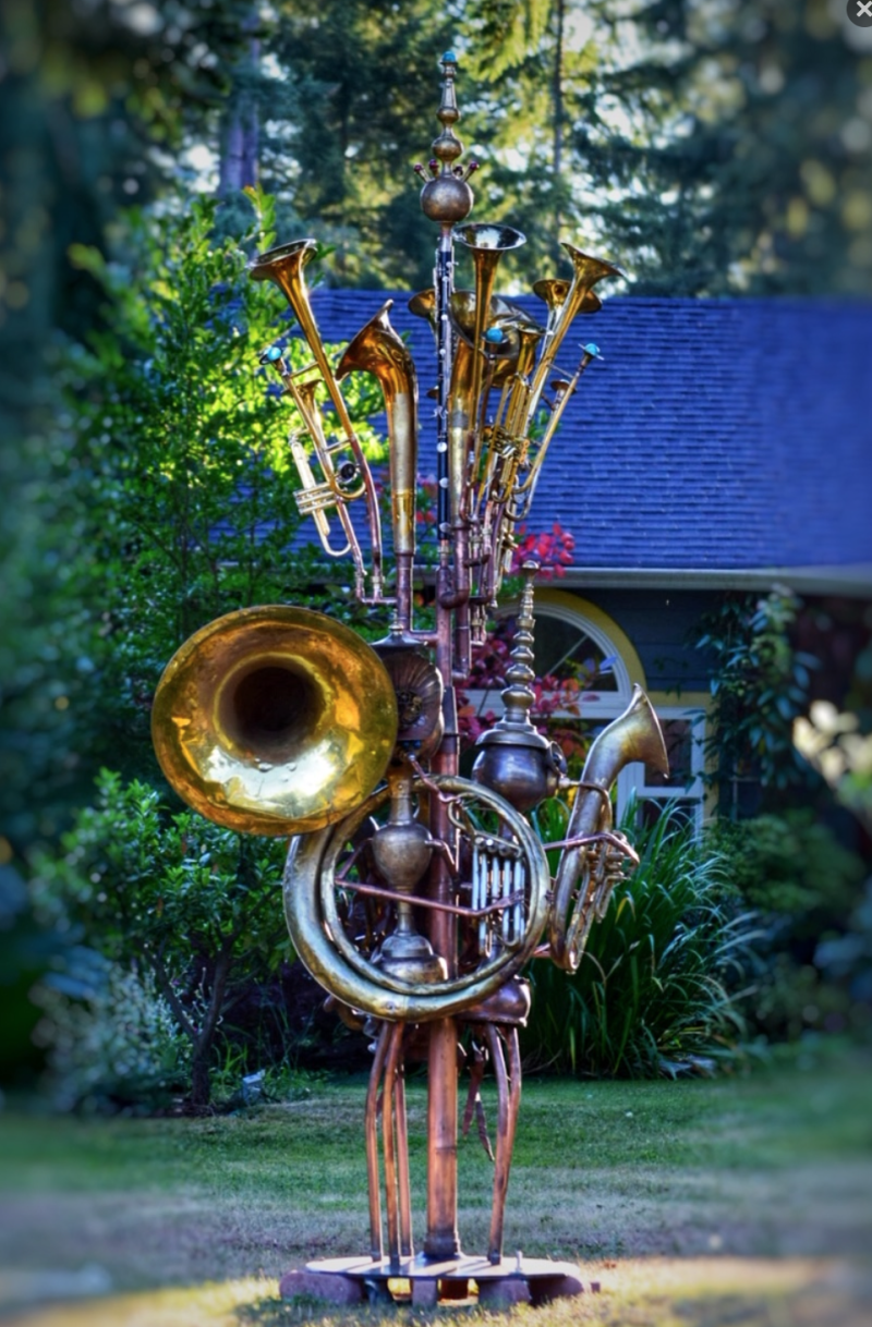 Jazzy Brass Instrument Plant Displays for Unique Decor